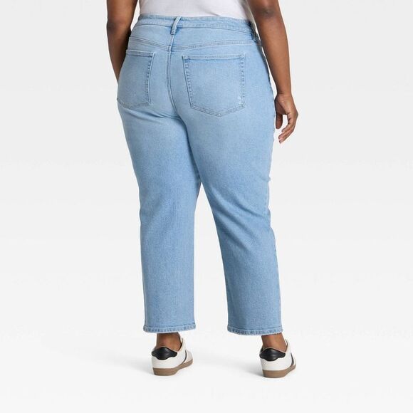 Open Box - Ava & Viv - Women's High-Rise Boyfriend Jeans - Ava Medium Wash - Picture 2 of 3